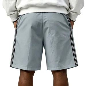 Short de Sport Homme Decontracte Large Cordon Lateral Rayures Gris Clair Ete