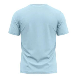 Herren hellblaues unifarbenes Kurzarm T-Shirt, lässiger Rundhals Basic Sommer Oberteil.