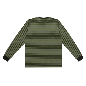 T-shirt à manches longues rayé vintage pour homme pull casual col rond automne hiver.
