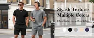 Heren zomer geruit korte mouw t-shirt en shorts casual set ademende comfortabele stof