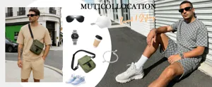 Gedetailleerd overzicht van de casual zomerse gebreide geruite korte mouwen set.