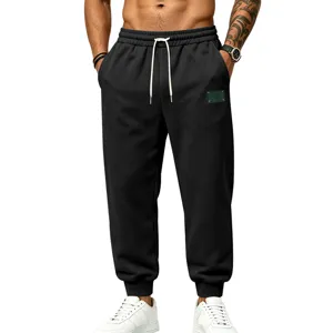 Men fleece lined jogger sweatpants winter warm thick casual athletic trousers with pockets