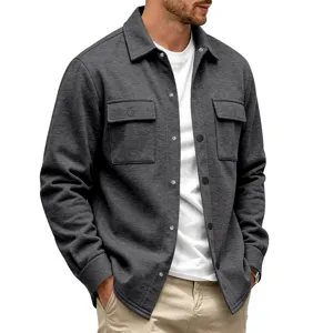 Veste chemise homme polaire lourde de travail hiver decontractée extérieure à boutons