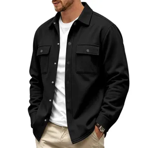Surchemise de Travail Noire Doublée Polaire Homme Veste Thermique Extérieure Modèle