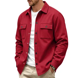 Chemise veste homme lourdaud doublée polaire casual outdoor à boutons pression
