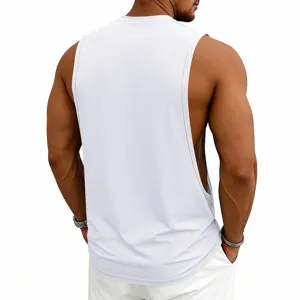 Men athletic gym muscle sleeveless tank top breathable loose drop arm workout fitness vest