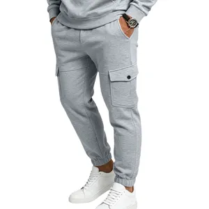 Pantalon de Jogging Cargo Gris Polaire Chaud pour Homme avec Poches Confortables
