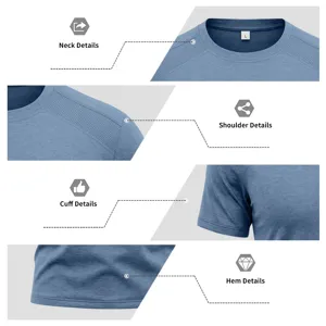 Men's breathable quick dry short sleeve athletic t-shirt with mesh panel details size L