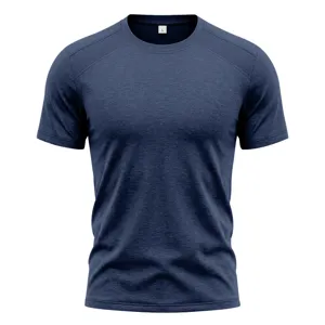Detailed view of men's quick-dry mesh shoulder fitness t-shirt, breathable athletic fabric.