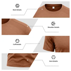 Men's breathable quick-dry short sleeve t-shirt with raglan mesh crewneck design details.