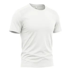 Detailed view of the white athletic t-shirt showing breathable shoulder mesh panels.