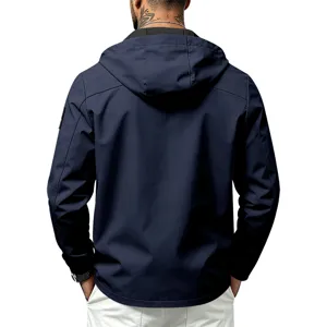 Men's Hooded Windbreaker Jacket Casual Outdoor Sportswear Autumn Thin Zipper Coat