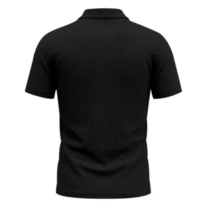 Polo Hombre Verano Manga Corta Canalé Cuello V Slim Fit Top Negro Casual Deportivo