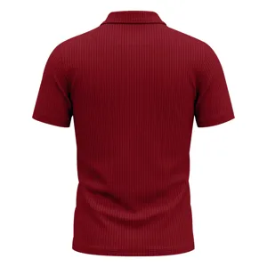 Camisa polo de manga corta acanalada de seda de hielo transpirable elástica hombre espalda.