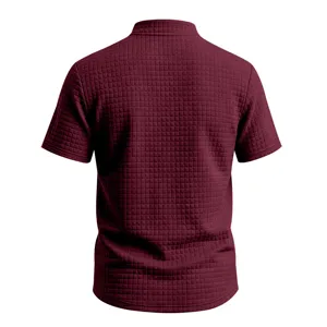 Andriko Karo Jacquard Misi Fermouar Orthios Yakas Kontomaniko Polo Pisoropsi Leptomereia.