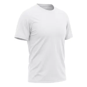 Men quick dry mesh t shirt short sleeve breathable polyester fitness top white color detail