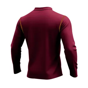 Men's long sleeve stand-up collar polo shirt solid color casual base top spring autumn