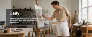 Casual cotton linen cargo shorts detail, breathable multi-pocket design, comfortable fit.