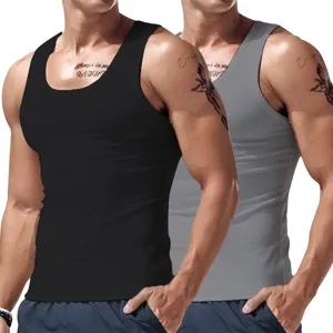 Men's casual slim fit tank top solid color sleeveless sports gym fitness athletic undershirt