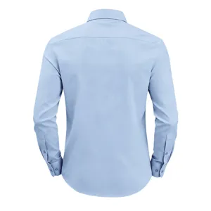Camisa de hombre azul claro manga larga business casual oficina trabajo elegante top