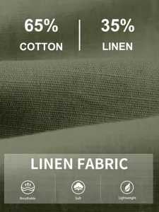 Close-up detail of breathable cotton linen fabric texture for summer casual men shorts apparel.