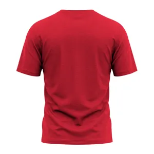 Men's solid red short sleeve casual t-shirt, comfortable slim fit basic summer top apparel.