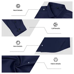 Men's stretch long sleeve dress shirt versatile business casual button up top for daily wear