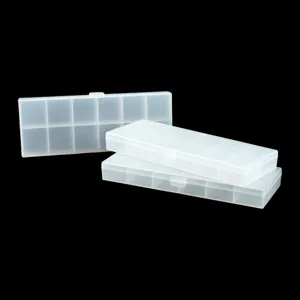 Boîte de Rangement Mat Transparent Multi-Grille pour Faux Ongles Acrylique Anti-Poussière Organisateur de Bijoux pour Femme Nail Art Professionnel