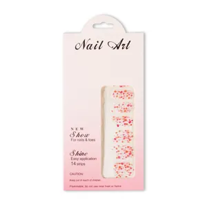 Carte d'Emballage pour Nail Art Dégradé Rose Carte en Papier Imprimée à l'Encre de Qualité pour Présentation d'Ongles DIY