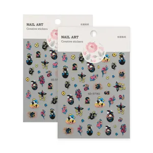 5D embossed nail art stickers decorative decals flower bird designs for manicure beauty style