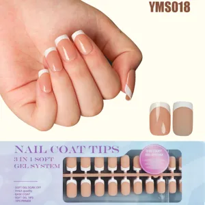 French style press-on false nails short square fake nail tips with complete packaging box set