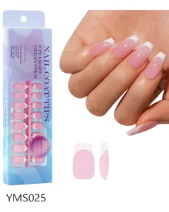 French design press-on nagels kunstnagels set met opbergdoos manicure acrylnagels