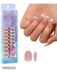 Franse nepnagels lange coffin press on nails set met zachte gel tips doos voor vrouwen