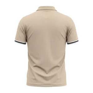 Men's casual summer polo shirt with contrast cuffs, classic British style short sleeve tee.