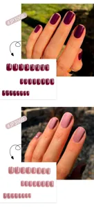 Short solid color press on nail tips 24pcs set, classic purple and pink shades for daily wear.