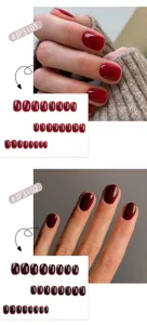 24pcs solid color press-on nails short oval fake nail sets for women daily wear.