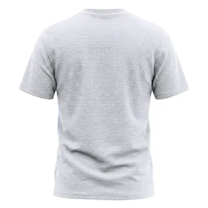 Homme t-shirt à manches courtes jacquard texturé détail, haut d'été décontracté et respirant