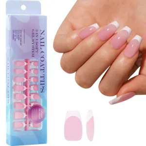 Franse neppe nagels 300 stuks doos zacht gel systeem DIY nageltips voor manicure.