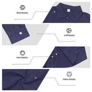 Men's solid color long sleeve casual shirt detail view, comfortable linen fabric style.