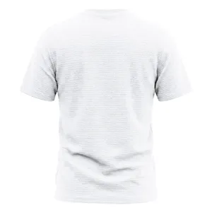 T-shirt manches courtes col rond maille texturee homme detail dos ete decontracte.