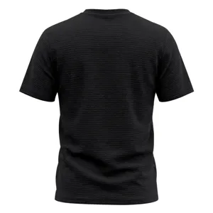 T-shirt d'été pour homme casual col rond manches courtes en tricot jacquard texturé élégant.