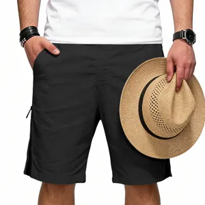 Shorts de sport décontractés pour hommes été amples shorts de basket-ball zippés noir