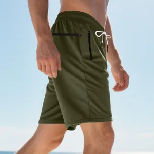 Herren lässige Sport Strandshorts mit Kordelzug und praktischen Reißverschlusstaschen.