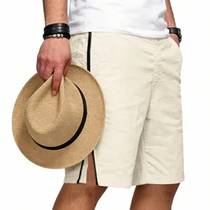 Shorts homme décontracté avec zip détail, coupe ample style streetwear été pantalon