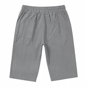 Men's casual summer solid color breathable elastic waist shorts for daily wear and holiday.