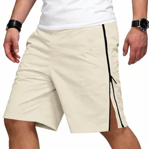 Détail du short de sport pour homme décontracté d'été avec fermetures éclair pratiques.