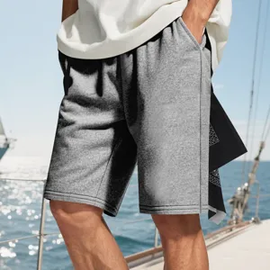 Herren lässige graue Sport Shorts Sommer Strand einfarbige atmungsaktive Sporthose neu
