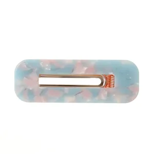 Blau rosa marmorierte Acetat Haarklammer geometrische Spange minimalistisches Haarzubehör Damen