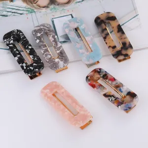Japanisches Acetat geometrische Marmor Haarklammer elegante Mode rechteckige Haarspange Damen
