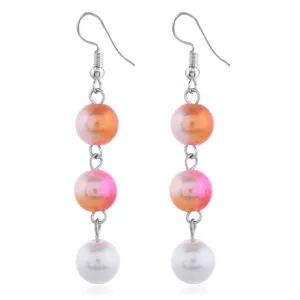Elegante lange Perlen Ohrringe mit Farbverlauf Damen Modeschmuck Accessoires Geschenke.